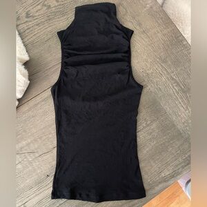 Y2K bebe Black Nylon Ruched Top Small